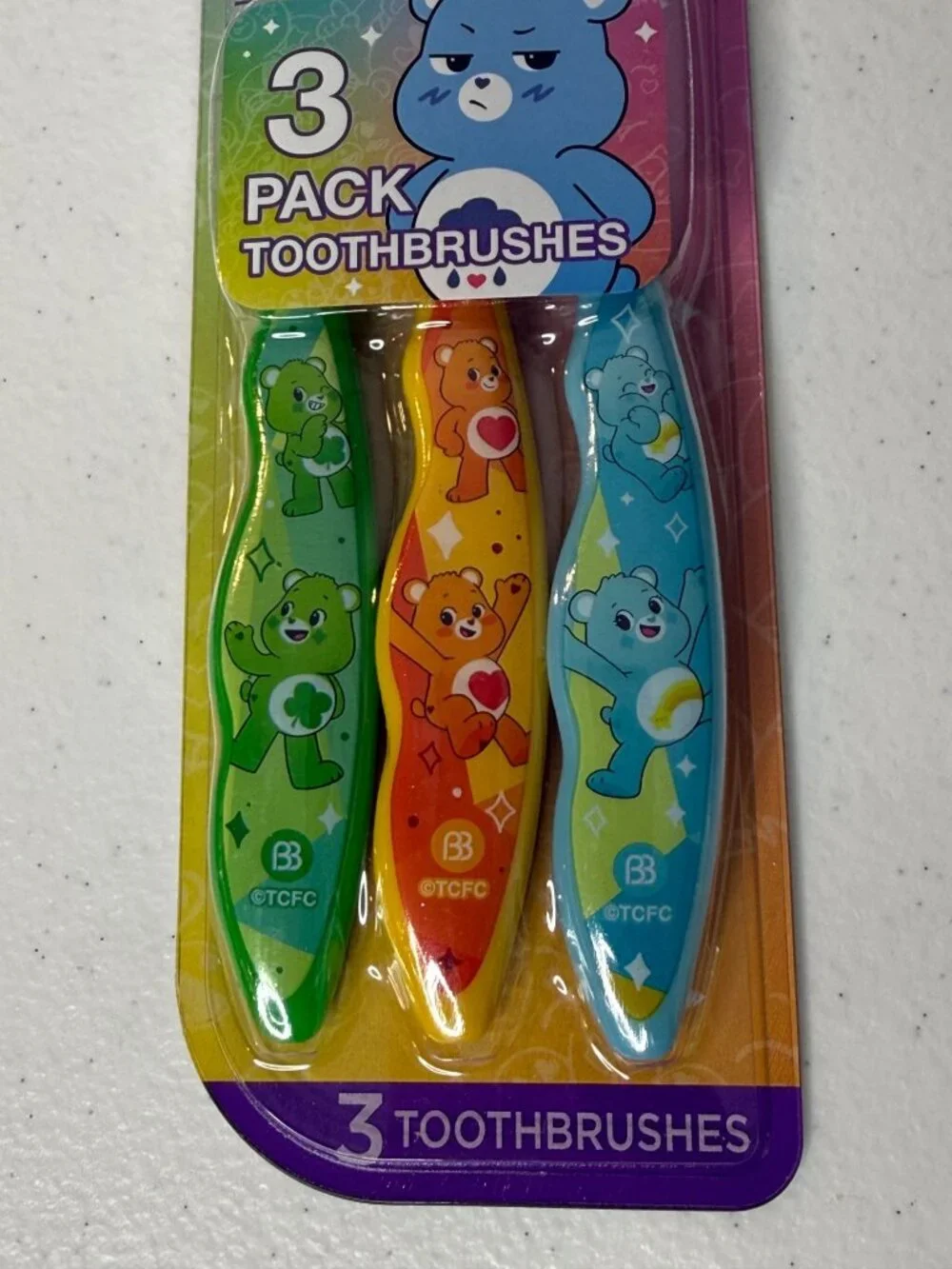 Care Bears 3 Pack Toothbrushes Soft Bristle New